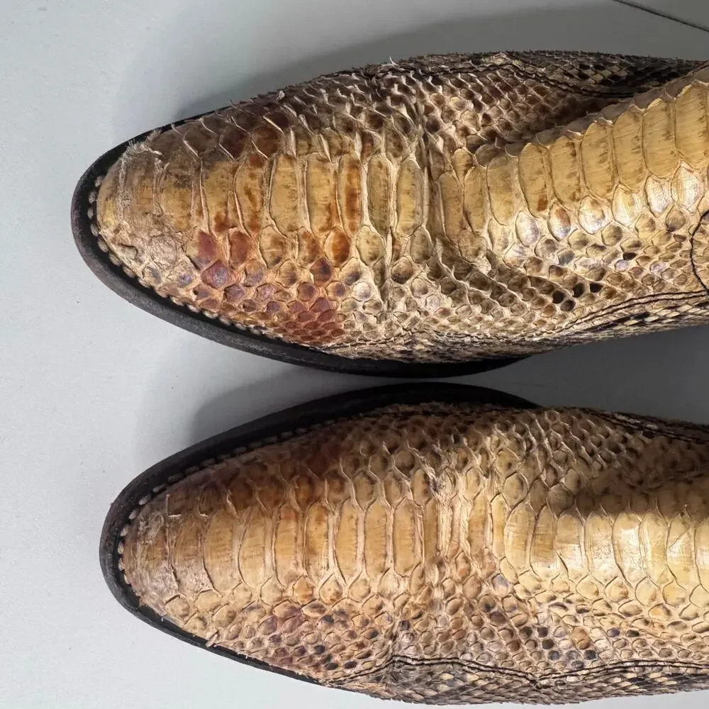 ACME VTG Men Python Snakeskin Leather Western Boots Rodeo USA 8 M (9.5 Women’s)